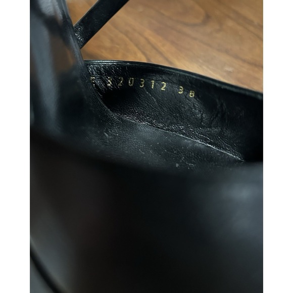 Saint Laurent Paris Black Leather Platform Stiletto Pumps Size EU 38 Italy Heels - Picture 9 of 16